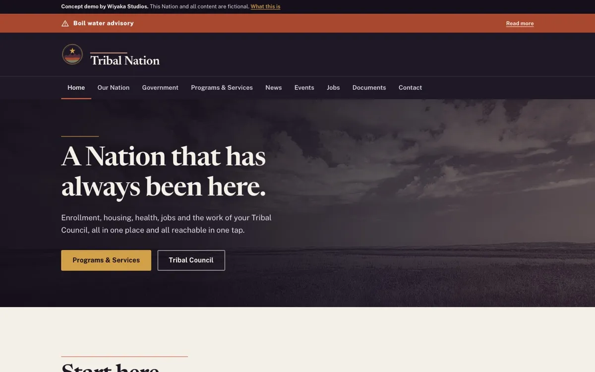 Tribal government concept: services and alerts