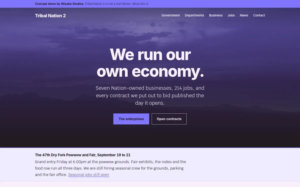 Tribal government concept: economy and jobs