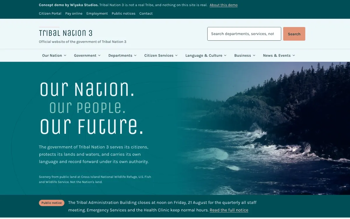 Tribal government concept: citizen services